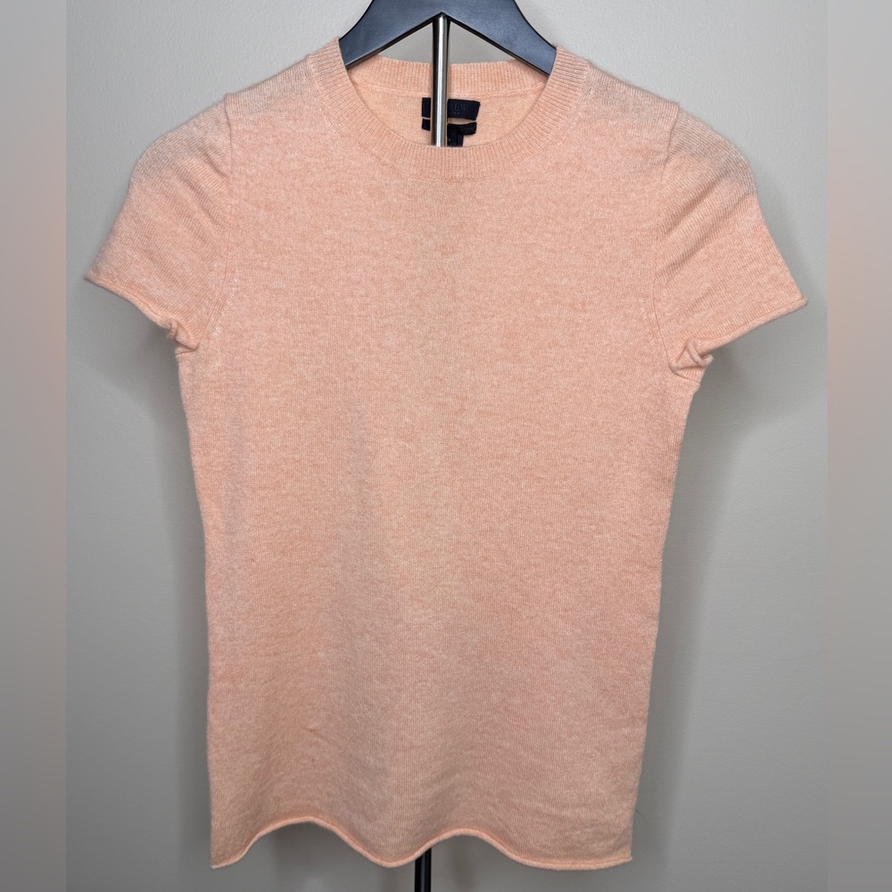 J. Crew 100% Cashmere Women's Peach Short Sleeve Tee